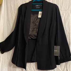 Torrid black ponte peplum blazer NWT size 3 or 22/24